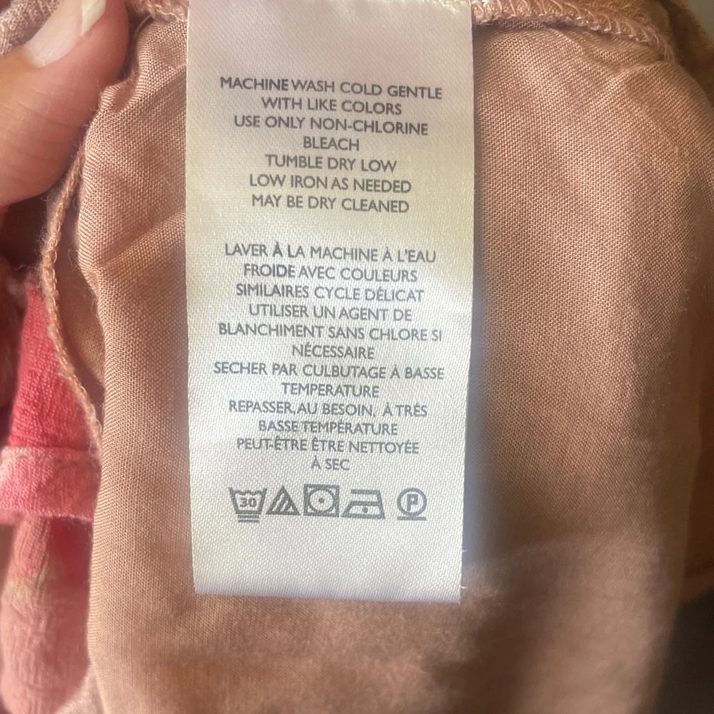 Free People Pink and tan Plaid V-Neck dress-M